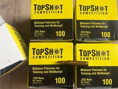 TopShot Competition .223 Rem 55 gr FMJ BT – 400 Schuss – Neu
