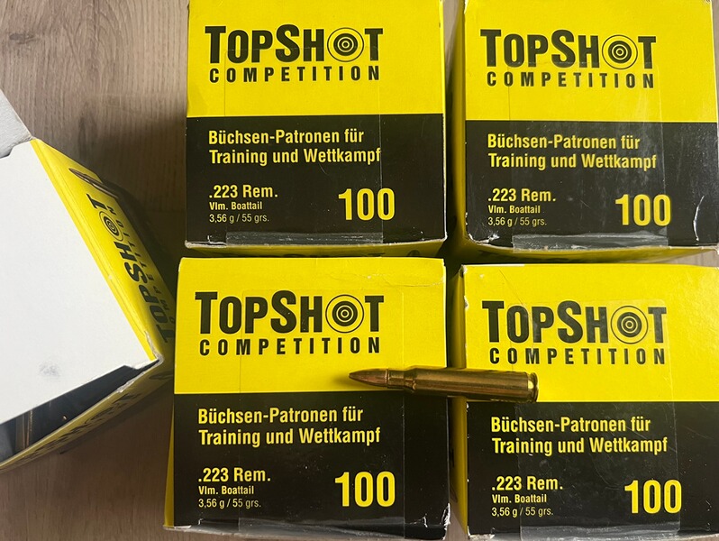 TopShot Competition .223 Rem 55 gr FMJ BT – 400 Schuss – Neu