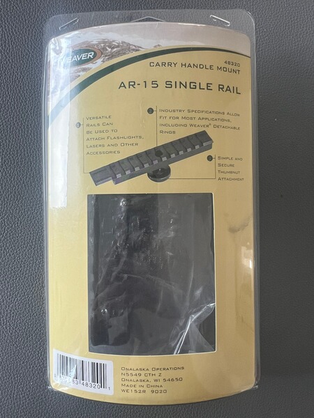 Weaver AR-15 Tragegriff-Adapter | Single Rail Carry Handle Mount (48320), neu in Originalverpackung.