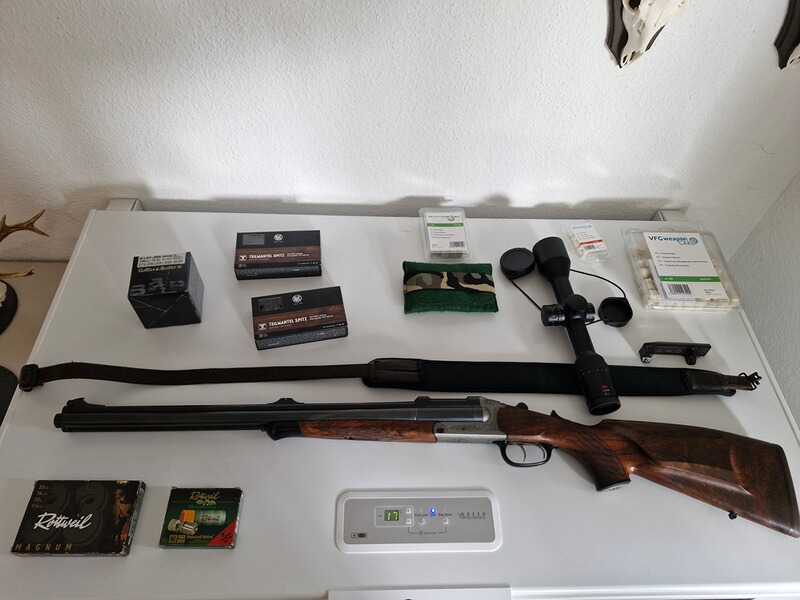 Bockdrilling / Doppelbüchsdrilling Blaser D99 Duo Luxus - Gesamtpaket mit ZF, Sattelmontage u.v.m