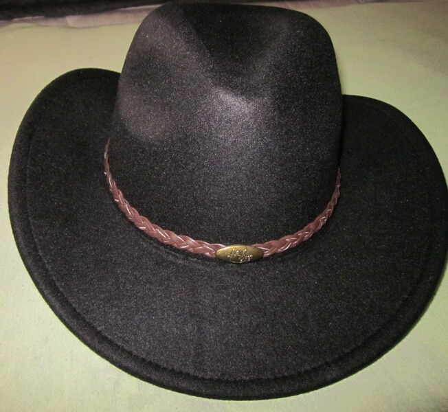 Westernhut - Schwarz mit Hutband