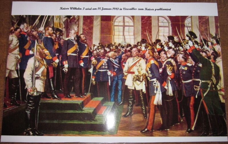 Kaiserkröung von Wilhelm I in Versailles im Januar 1871