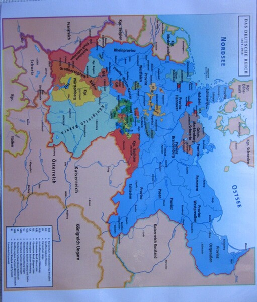 Landkarte: Deutsches Reich vor 1871