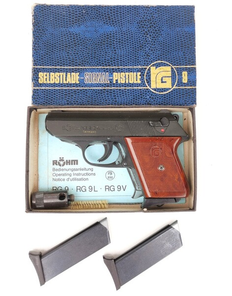 TOP Schreckschusspistole RÖHM RG9 8mm k PTB 413 in OVP , Anleitung 3 Magazine