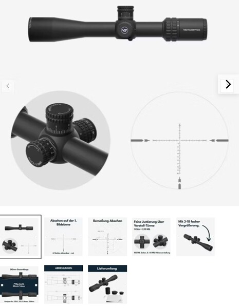 Vector Optics SCFF-49 Orion MAX 3-18x44FFP HD - Montage für 21mm Picatinny/Weaver