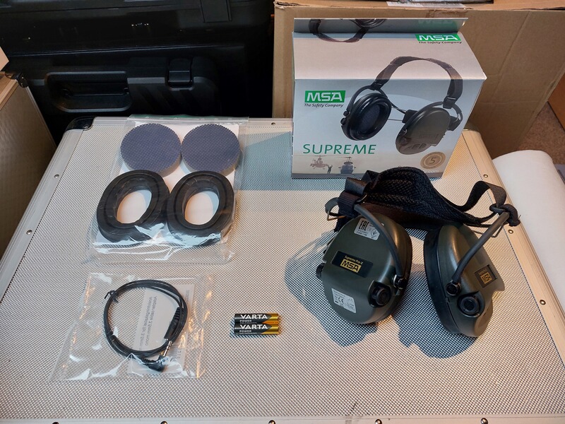 MSA Sordin Supreme Pro-X Nackenband olivgrün + MSA Hygiene Set mit Gelkissen NEU+OVP