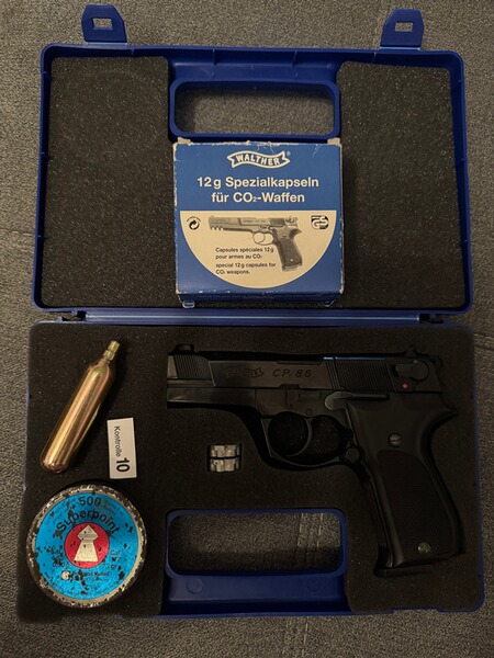 CO2 Luftpistole Walther CP 88 (4,5mm Diabolo) – Komplettset im Koffer mit Zubehör & Beleg