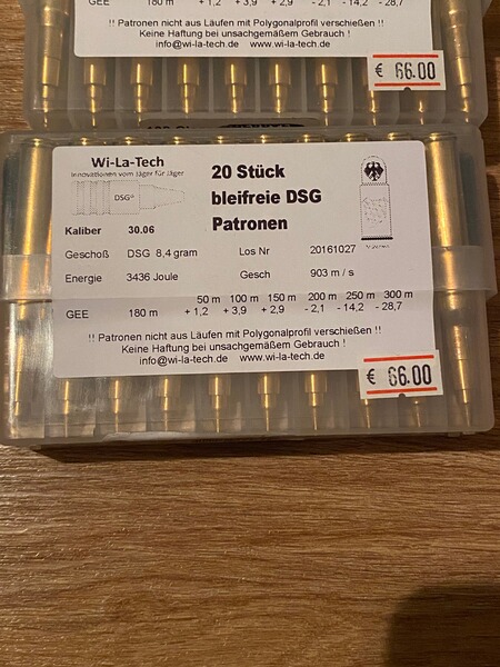 Wi-La-Tech DSG .30-06 SPRG 80 Schuss bleifrei