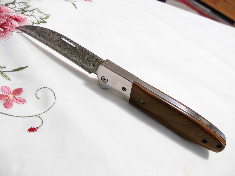 Klassik-Taschen/Klapp/Damastmesser Holzgriff-Echt-Leder Messertasche Neu