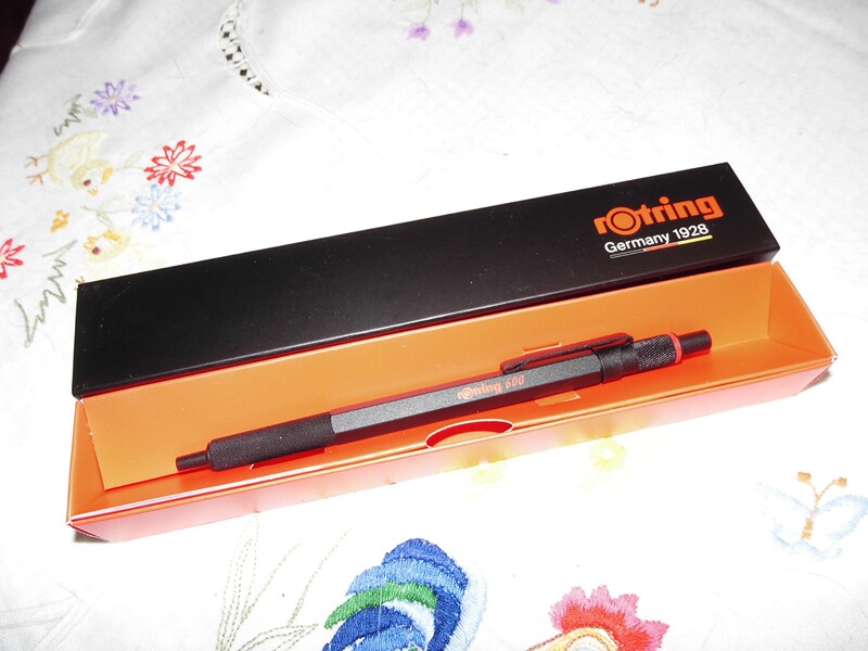 rOtring 600 Druck-Kugelschreiber NEU!,Schwarz Metallic,im Einstecketui +NEU org. Karton