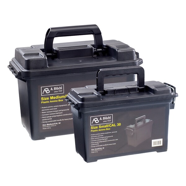 Munitionskiste Gr. 2 abschliessbar 35x18x22cm schlagfester Kunststoff SCHWARZ –Transportbox Ammo