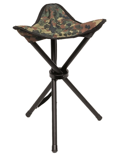 Dreibein / Klapphocker / Faltsitz - BW Flecktarn - 35 x 35 x 44 cm - belastbar bis 100kg