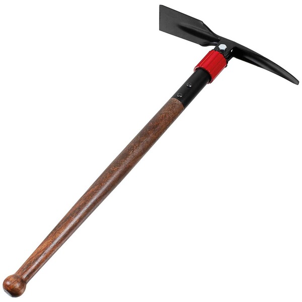 Pickel klappbar mit Holzstiel aus Buchenholz (Hacke 30cm / Stiel 60cm)