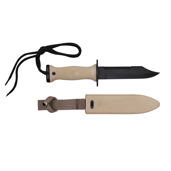 NEU US Navy Kampfmesser MK3 m. Plastikscheide (Nachbau) Khaki / Sandgelb