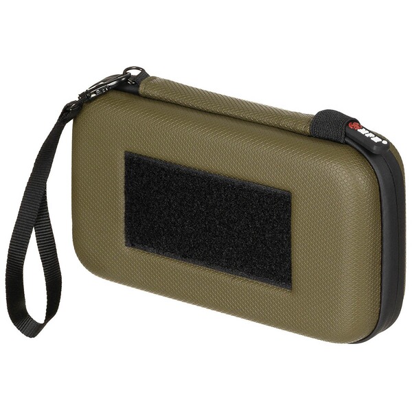 Tasche Hartschale Klein 19 x 10 x 4,5 cm Oliv mit Klettschlaufen + Netzfach + Handschlaufe