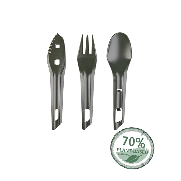 The Ocys™  Outdoor Besteck-Set Wildo® Oliv 3tlg. aus 70% pflanzlichem Material