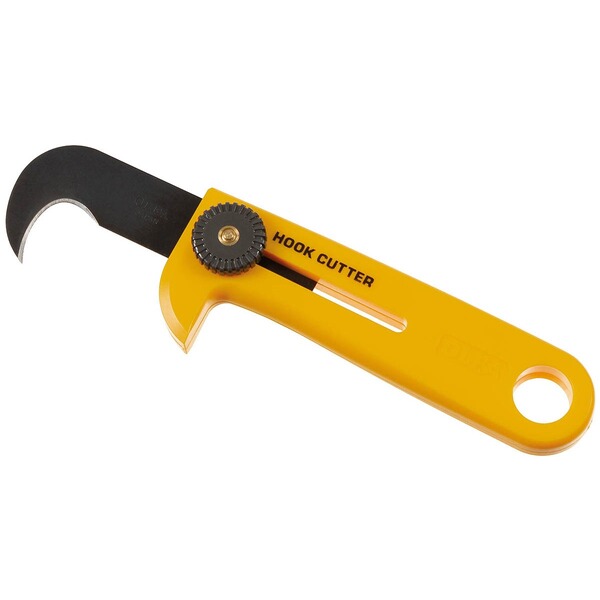 Notfallmesser / Haken Cuttermesser f. Fallschirmspringer - Gelb - von "Olfa"- Made in Japan