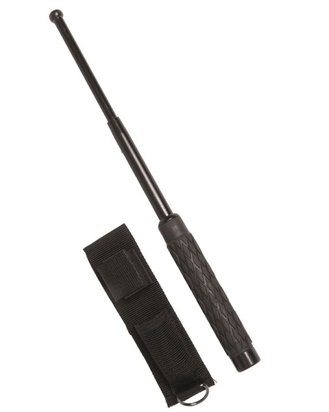 Teleskop Schlagstock 16,5/41cm SCHWARZ + Holster