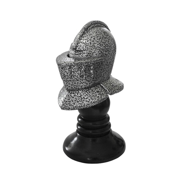 Miniatur Ritterhelm Metall - auf Holzständer - 14cm