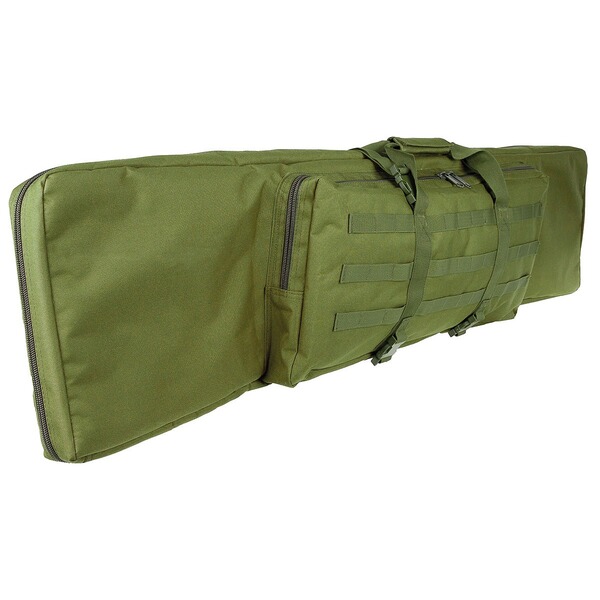 Gewehrtasche f. 2 Langwaffen bis 140cm Oliv m. Trennwand + Rucksackgurte – Doppel Futteral