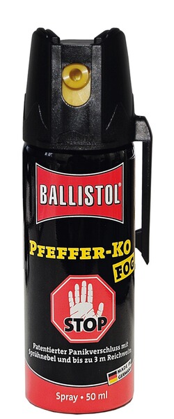 50ml Hochw. Pfefferspray K.O. FOG Sprühnebel – 11 % OC / 2,5 Mio. Scoville v. Ballistol - Abwehr