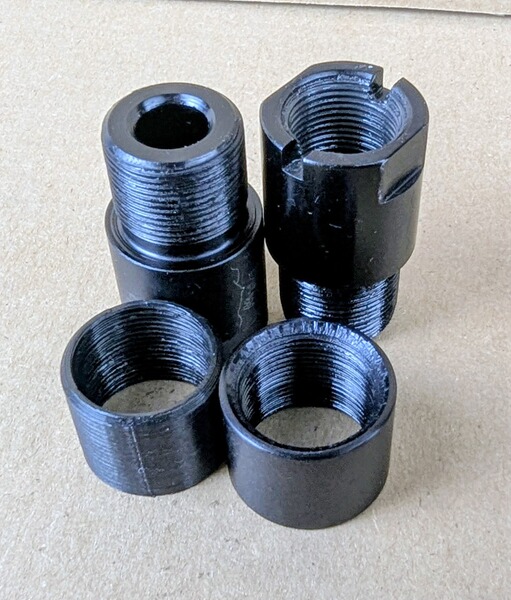 Gewindeadapter M15x1 auf M18x1 aus hochfestem Aluminium Adapter für Schalldämpfer Gewinde auf Lauf