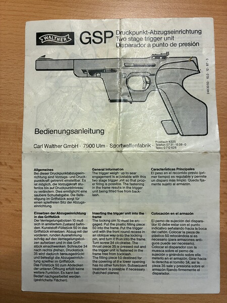 Walther Druckpunkt-Abzugseinrichtung Bedienungsanleitung
