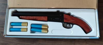 Haw San FS-0521 Mad Max Double Barrel Vollmetall Gas Shotgun 6mm BB Echtholz-Version