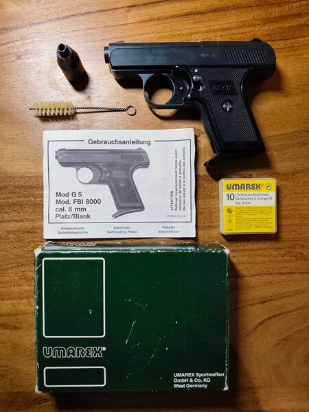 UMAREX Perfecta FBI 8000 Ungeschossen Neu! Original Schachtel und Zubehör Kaliber 8mm