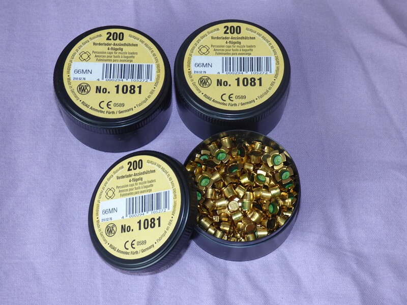 RWS Zündhütchen No.1081 Flügelzündhütchen 6,12 mm 4 flügelig für Dienstgewehr Muskete Sharps Böller