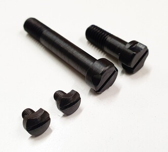 Schrauben Set Mauser K98 2x Systemschraube (Kastenschraube 1x kurz / 1x lang) 2x Sicherungsschraube