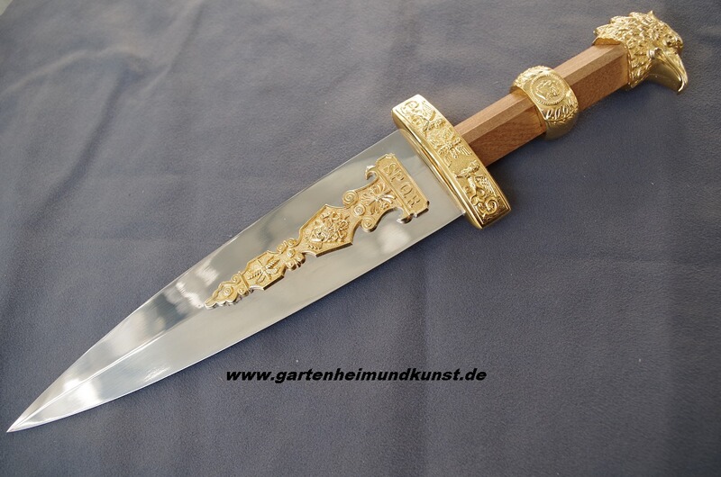 Imperialer Dolch der Römer mit Holzgriff und Zierauflagen ! Hersteller Gladius