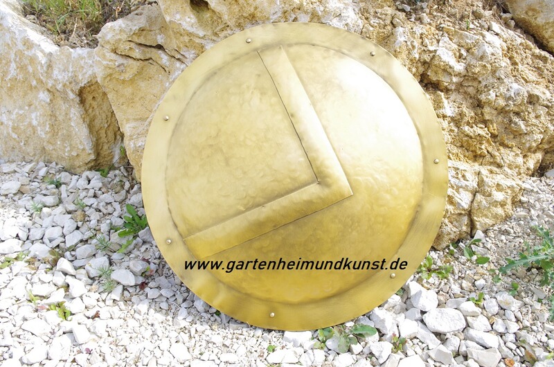 AKTION Schild rund mit Metall Beschlägen SPARTA , Troja , LARP, Festivals