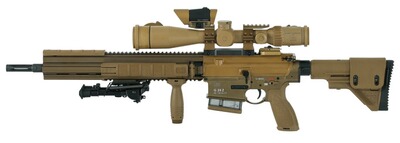 HK SLB G28 Z, Kal. .308 Win., sandfarben, m. ZF, Rotpunkt u. Feuerdämpfer