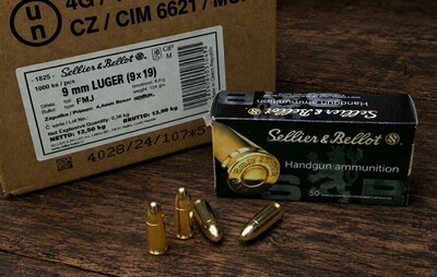 1.000 Schuss S&B Sellier & Bellot 124grs FMJ - 9mmLuger 9x19