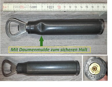 Patronen Flaschenöffner Kapselheber aus einer Original 20 mm Patronenhülse der BW Nato