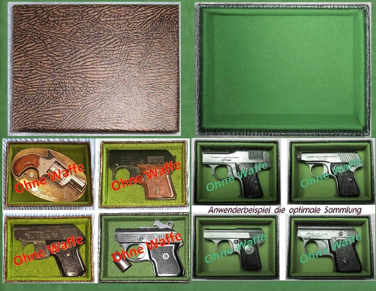 Pistolenschachtel Karton Kasten Kiste Box für Walther Pistolen Mod.UP-1-2-5-9 & Röhm RG3 Little Joe