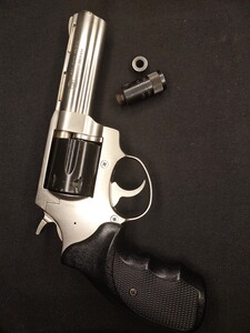 Röhm RG99 Schreckschuss Revolver Nickel (PTB 452) RG 99 mit Mündungsschoner