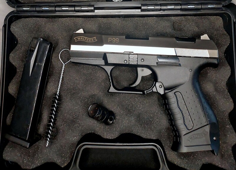 Walther P99 Schreckschuss Pistole 9mm P.A.K. bicolor Nickel (PTB 637) P 99