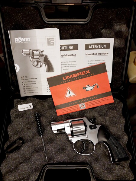 Röhm RG 59 Schreckschuss Revolver Alu Chrome 9 mm R.K. (PTB 735) neuwertig
