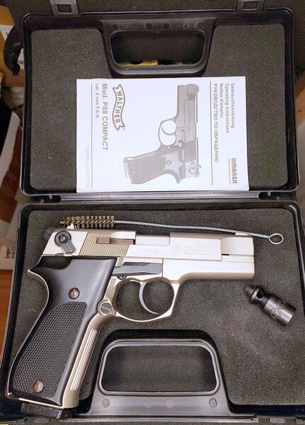 Walther P88-9 (P 88 Compact) Schreckschuss Pistole 9mm P.A.K. Nickel (PTB 764)