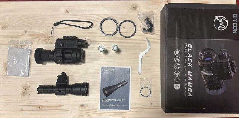 Nachtsichtgerät Diycon DNVC-3 Black Mamba + IR-LED Aufheller Predator 2