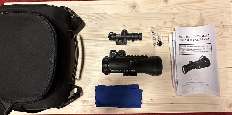 Nachtsicht Vorsatzgerät Dipol DN 34 Pro Gen 2+ schwarz/weiß mit Strahler