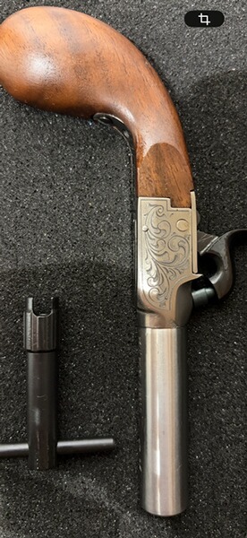 Pedersoli Liegi Luxus Edelstahl neu ungeschossen .45 Pistole Vorderlader