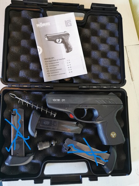 TOP Vektor CP1 + 1 Magazin, Bürste, Ersatzfeder, 10 Gaspatronen + Anleitung im Koffer