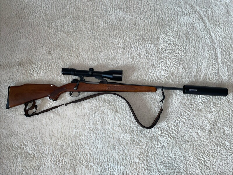Mauser 98 im Kaliber .30-06, Mündungsgewinde & Hausken Schalldämpfer, Zeiss Diavari VM 3-12x56 T*
