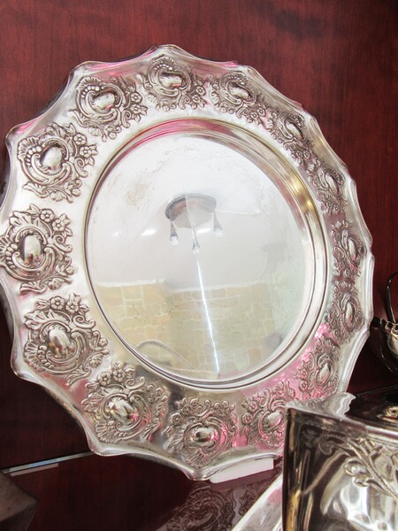 Silber Walker&Hall 1904 Servierplatte Platte Sheffield Jugendstil