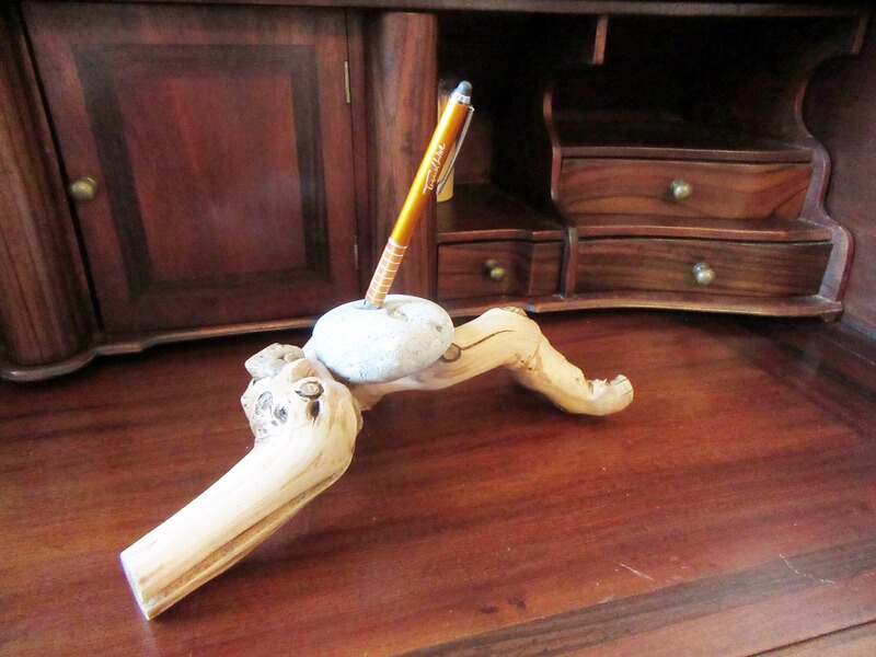 Federhalter selten Stifthalter Kugelschreiberständer Knorzen Holz Hühnergott