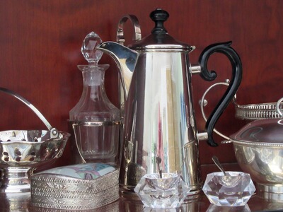 Silber Deutschland Thermophor um 1910 Kaffeekanne Jugendstil