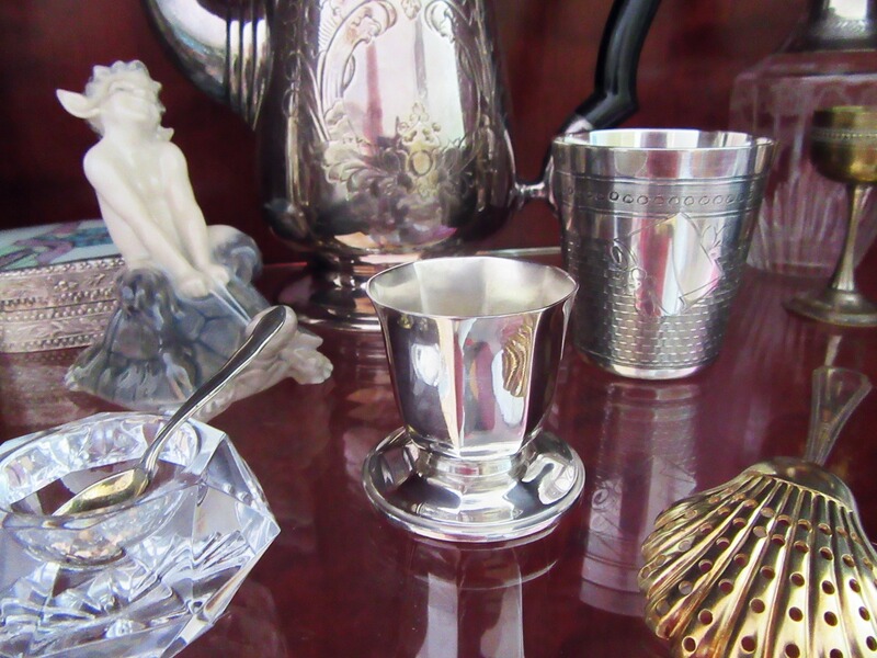 Christofle Silber Art Deco Eierbecher Becher Eier Antik